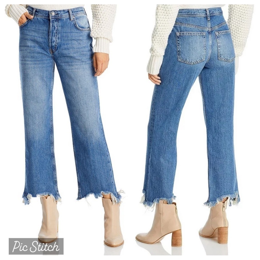 Free People Maggie Mid Rise Straight Leg Jeans